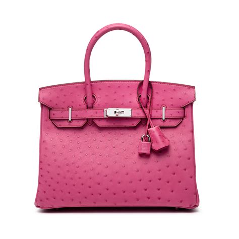 Hermès Fuchsia Ostrich Birkin 30 Palladium Hardware, 2021 